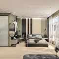 Modern Apartment With Open Living Dining Space Sofa Green Cabinets Pink Wall Light Wood Floor