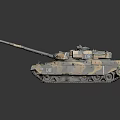 Military Modern Main Battle Tank Featuring Camouflage Paint Detailed Turret And Tracks