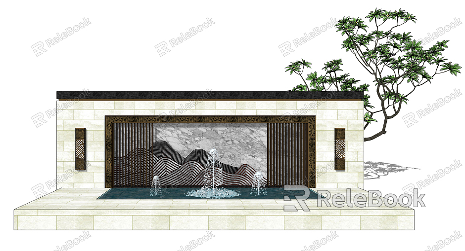 New Chinese style landscape wall landscape wall landscape wall model