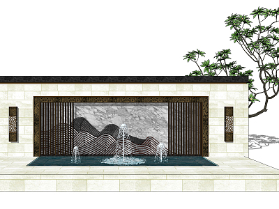 New Chinese style landscape wall landscape wall landscape wall model