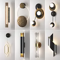 Modern Wall Lamps With Geometric Shapes Metal Glass Black Gold Design