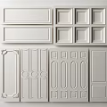Versatile Wall Panels with Various Configurations Decorative Borders and Panel Arrangements 3d model