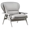 Modern Brown Leather Lounge Chair With Black Solid Wood Frame For Cozy Home Leisure Time