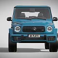 Blue Luxury Mercedes G Class SUV With Square Design And Large Black Wheels