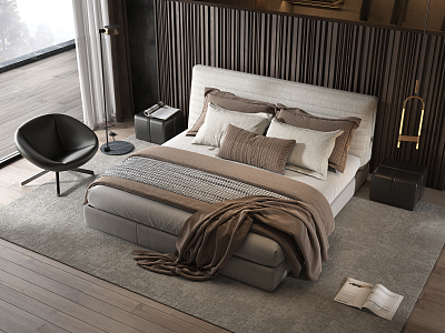 Modern Minotti Background Double Bed model