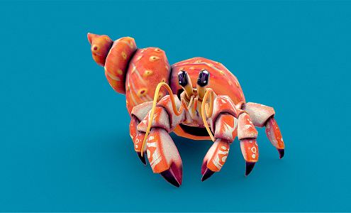 Modern Hermit Crab Cartoon Hermit Crab 3d model