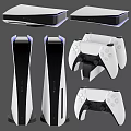 Modern Entertainment Game Console With White Black Design Wireless Controllers And Charging Dock 3d model