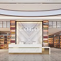 Modern Interior of Tobacco and Liquor Store with Shelves and Reception