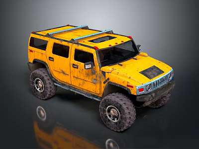 Yellow Off Road SUV With Roof Rack And Rugged Tires For Adventure 3d model