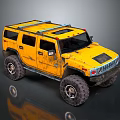 Yellow Off Road SUV With Roof Rack And Rugged Tires For Adventure