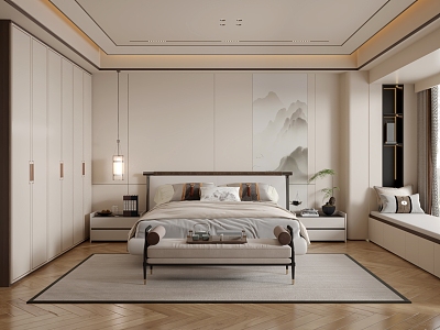 New Chinese bedroom 3d model