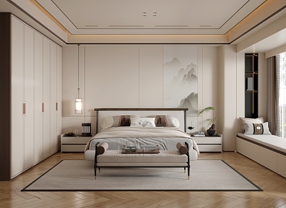 New Chinese bedroom 3d model