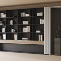 Modern Bookcase With Multiple Open Shelves Books And Decorative Items 3d model