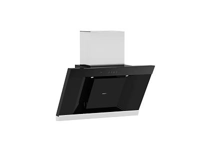 Sleek Kitchen Range Hood With Black Glass Panel And Stainless Steel Finish Design 3d model