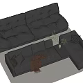 Double sofa Multi-person sofa Corner sofa 3d model