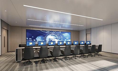 Monitoring Hall of Monitoring Room of Dispatching Center 3d model