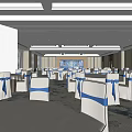 Modern banquet hall multi-function hall 3d model