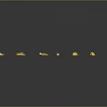 Golden Colored Food Pieces Scattered On Black Background With Various Shapes