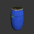 Practical Blue Household Barrel With Secure Lid And Convenient Handle For Daily Use 3d model