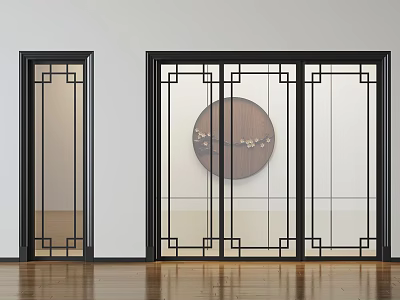 New Chinese-style sliding door 3d model New Chinese-style sliding door 3d model
