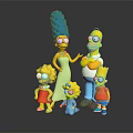 Classic Simpsons Family Characters With Yellow Skin And Blue Haired Marge Homer Bart Lisa Maggie