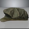 Vintage Green Fabric Newsboy Cap With Classic Pleated Design And Retro Style