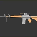 Tactical Weapons Collection Featuring Sniper Rifle And Assault Rifles With Orange Gray Parts