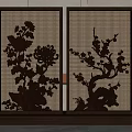 Carved screen partition 3d model
