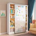 Spacious White Kids Bookshelf Filled With Colorful Children Books Cute Ornaments And Storage Bins