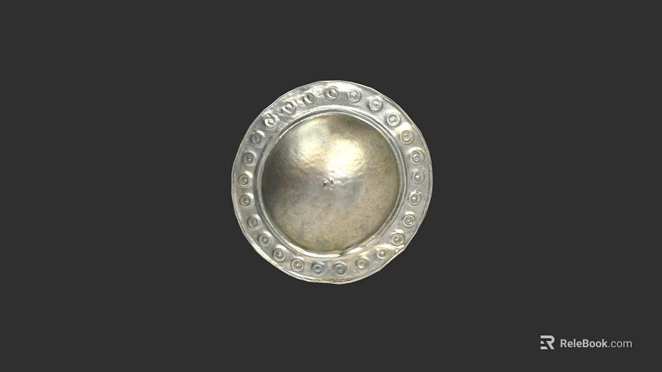 Ancient Metal Weapon Component With Circular Ornate Decorative Edge Design 3d model 