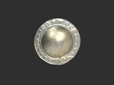 Ancient Metal Weapon Component With Circular Ornate Decorative Edge Design 3d model
