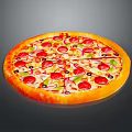 Delicious Fresh Pizza With Tomato Slices Black Olives Green Vegetables And Melted Cheese