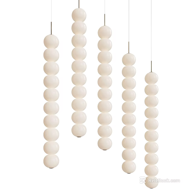 Modern Stylish White Sphere Multiple Hanging Chandelier For Home Interior Decor 3d model