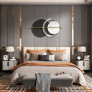 Bedroom background wall jewelry hanging picture combination 3d model