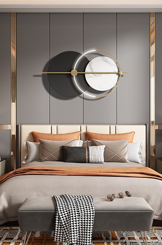 Bedroom background wall jewelry hanging picture combination 3d model