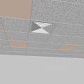 Modern Ceiling Design With Grid Pattern Recessed Lights And Acoustic Tiles 3d model