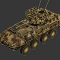 Military Armored Vehicle With Camouflage Paint 6x6 Wheels And Roof Mounted Weapon System