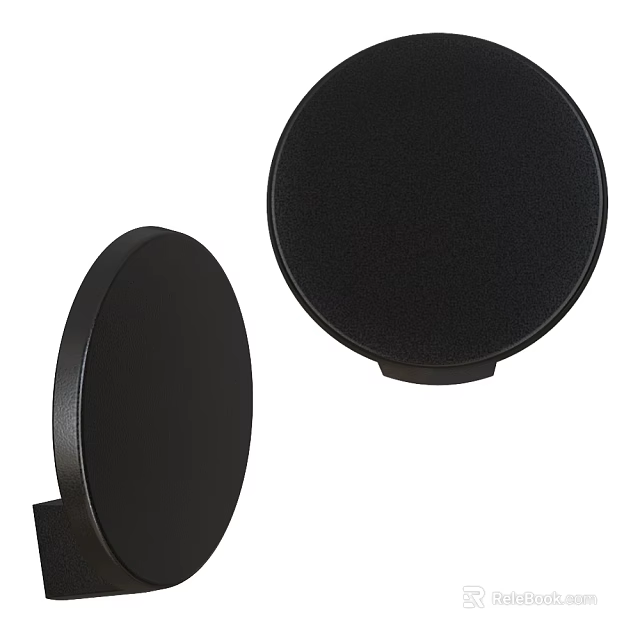 Black Round Modern Sleek Wall Hooks For Home Decor Design 3d model 