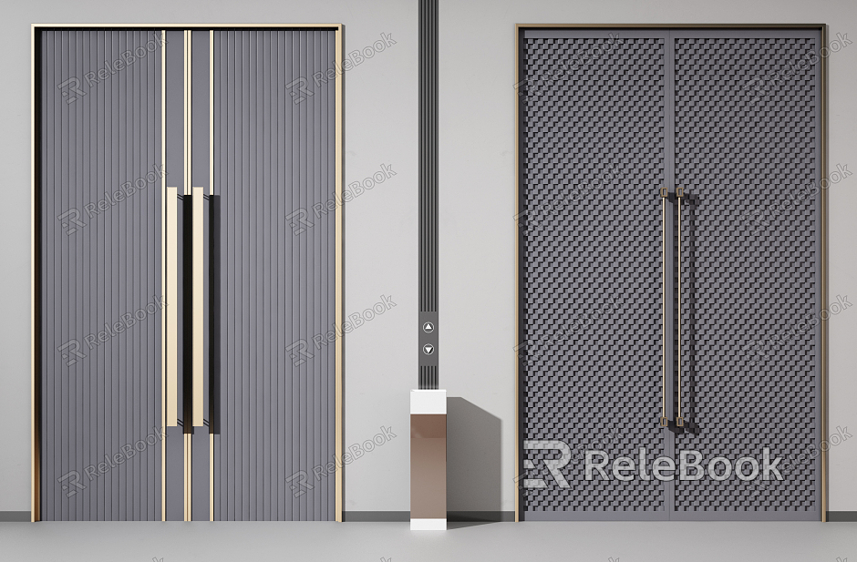 Light Luxury Double Door Entrance Door Alloy Door Gate model