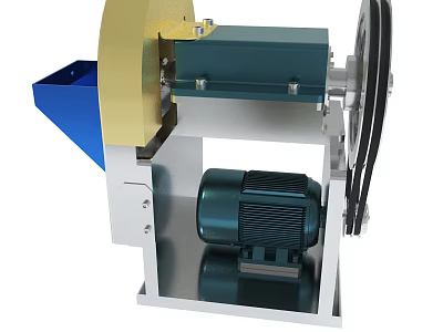 Industrial Machine With Motor Wheel Blue Component And Metal Frame Structure 3d model