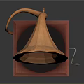 Vintage Gramophone Design With Wooden Base Brass Horn And Vinyl Record
