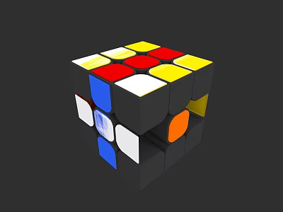 Colorful Rubik's Cube Building Blocks With Multi Colored Square Faces And Puzzle Design 3d model