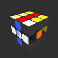 Colorful Rubik's Cube Building Blocks With Multi Colored Square Faces And Puzzle Design