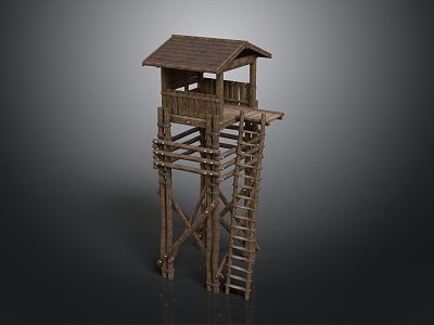 Tower defense sentry tower air defense watchtower observatory tower loft 3d model