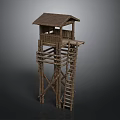 Tower defense sentry tower air defense watchtower observatory tower loft 3d model