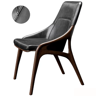 Modern Single Chair Dining Chair Leisure Chair 3d model
