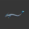 3D Rendered Blue Dragon With Sharp Spikes Blue Scales And Yellow Claws