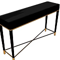 Modern Black and Gold Console Table with Crossed Legs and Elegant Structure 3d model