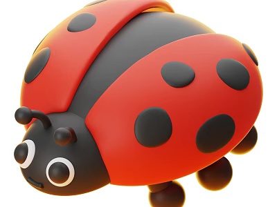 Cute Red And Black Spotted Reptile Lizard Cartoon Character Design 3d model