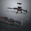 Modern Tactical Rifles with Scopes and Detailed Military Design on Dark Background
